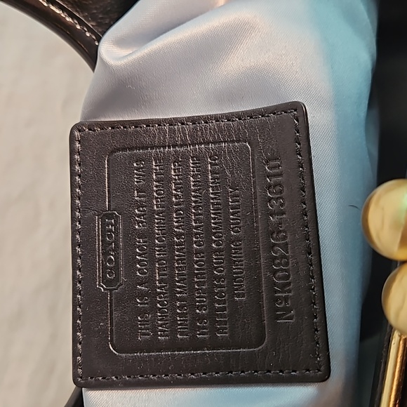 Coach Signature Fabric & Black Patent Purse - Picture 3 of 7